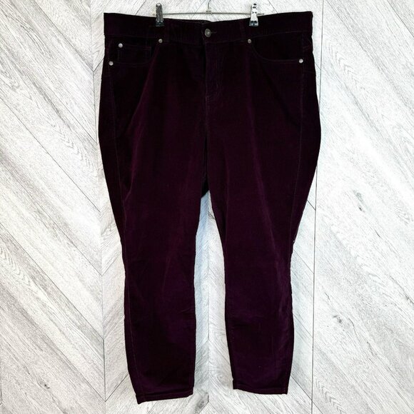 Torrid Pants Womens Plus Size 24R Bombshell Skinny Corduroy Plum Purple NWT NEW - Picture 1 of 6